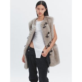 LILY DUFFLE FUR VEST GREY