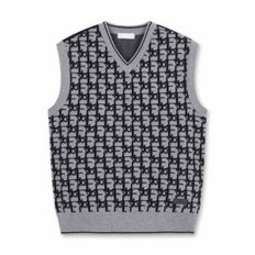 ED PATTERN SWEATER VEST_NMWAS24102BKX