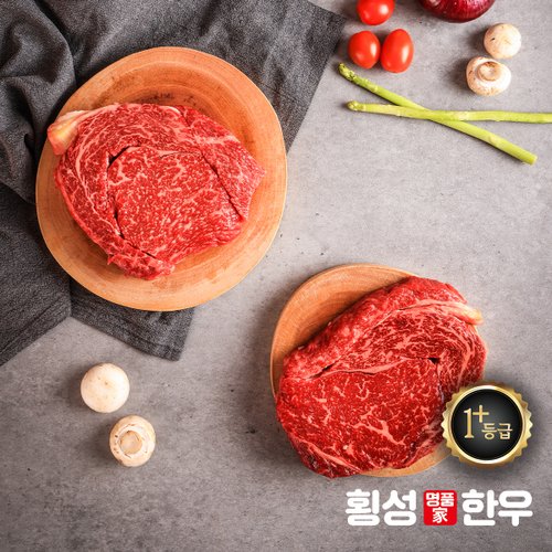 [산지직송]횡성한우 1+등급한우 채끝등심(구이용+스테이크용)500g