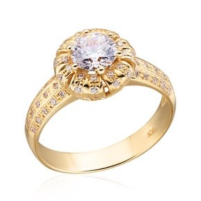 14K/18K 원형 플라워 5.5mm 큐빅 반지 NAR7584