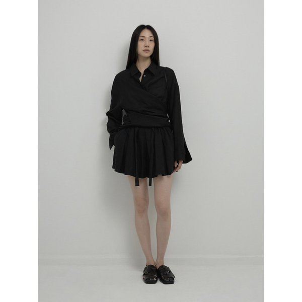 RAMIE PLEATED SKORT - BLACK