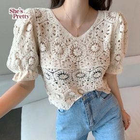 미야스레이스펀칭블라우스블라우스_P343766398