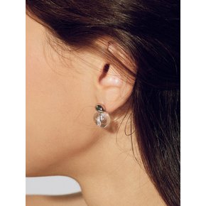 LB_Clear beads silver earring