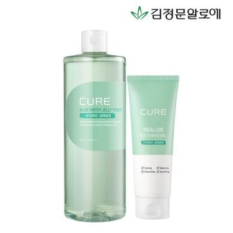 김정문알로에 큐어 젤리 토너 500ml+리알로에 수딩젤 150ml