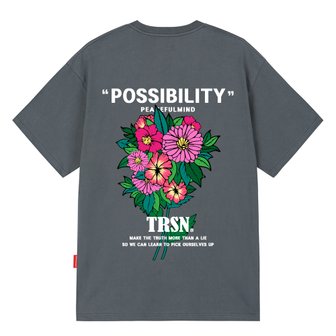 트립션 POSSIBILITY FLOWER 티셔츠 - 그레이