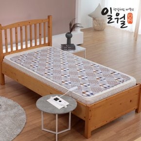 프리미엄 워셔블 전기매트 싱글 1인용/체크브라운 따끈 온열매트 전기요