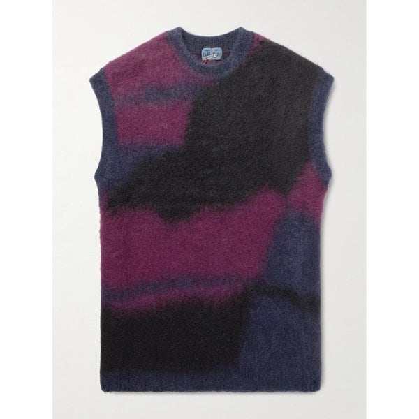 블루블루재팬 데그라데 브러시드 자카드 니트 스웨터 베스트 46376663162871593