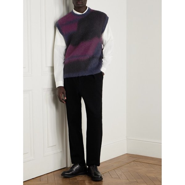 블루블루재팬 데그라데 브러시드 자카드 니트 스웨터 베스트 46376663162871593