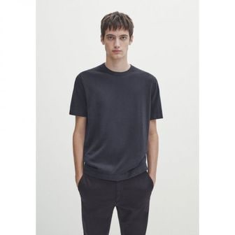 이스퀘어 4732741 Massimo Dutti SHORT SLEEVE - Basic T-shirt blue black denim