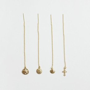 [비베] Gold pendant Long Earring[A]