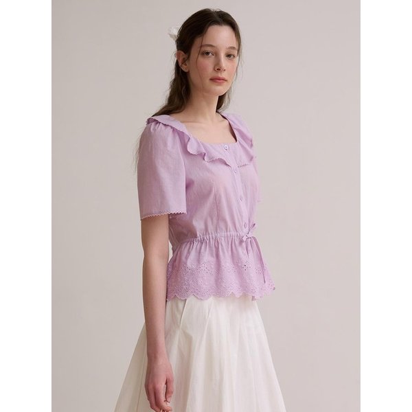 Eyelet lace blouse - Lavender