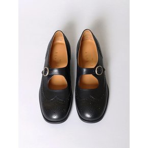 Wingtip Brogue Mary Jane . Black