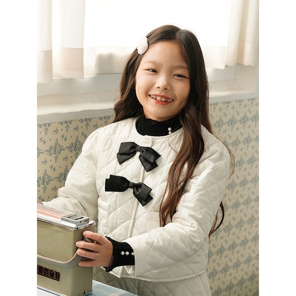 [KIDS] Ribbon Quilting Jacket_Ivory