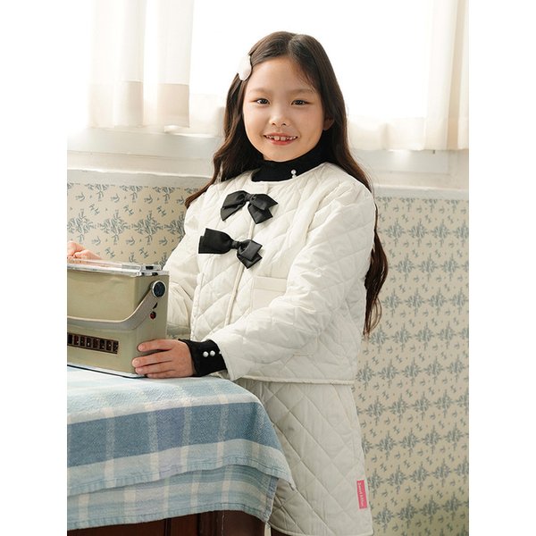 [KIDS] Ribbon Quilting Jacket_Ivory