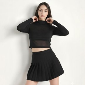 여성 골프 이너웨어 메쉬 크롭 반목 이너티 UV 자외선차단 냉감 쿨링 티셔츠