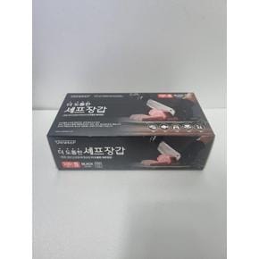 업소용 유니랩 도톰한 셰프장갑 소형(Small) 블랙 100매 니트릴 장갑 (S48362059)