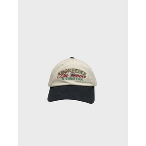 two tone vintage washing ball cap (light beige/Black)