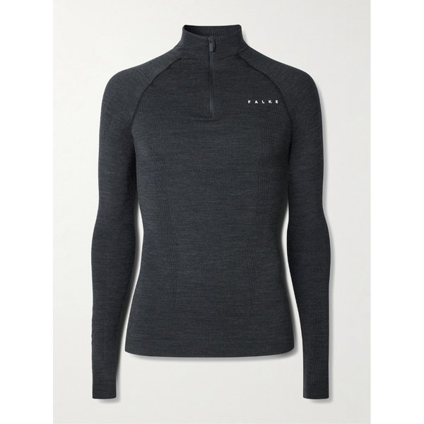 팔케 프린트 울 블렌드 하프 집 스키 베이스 레이어 46376663162992031