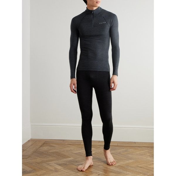 팔케 프린트 울 블렌드 하프 집 스키 베이스 레이어 46376663162992031