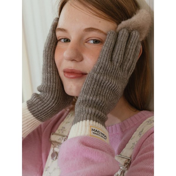 HOHO 호호 배색 소프트 핑거홀 장갑_5color