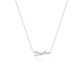 Bow pave necklace