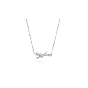 Bow pave necklace