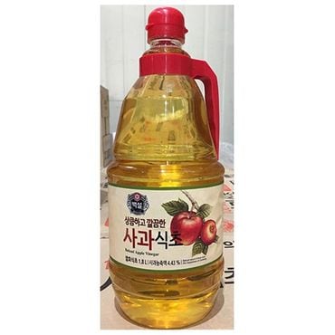 제이큐 조미료 사과 기타식초 식초 백설 식당용 식자재 식당 유기농 사이다비니거 1.8L