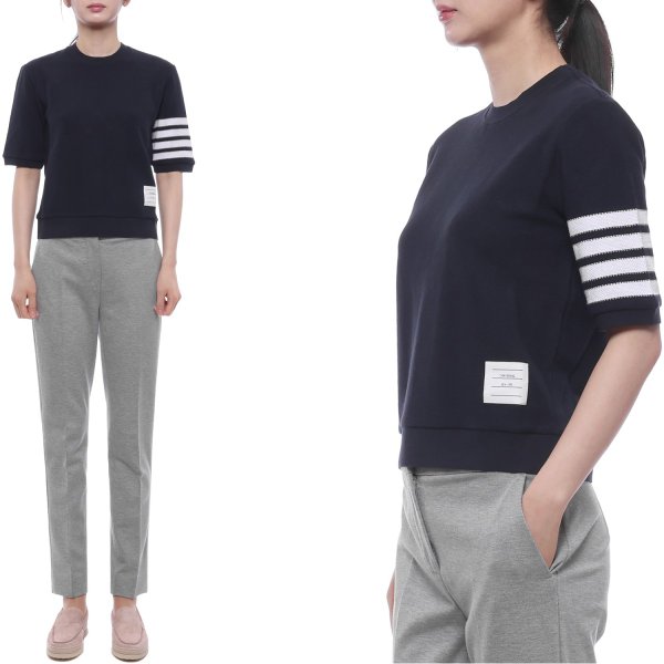 [부산점] 26SS 여성 사선 스트라이프 반팔티셔츠 (FJS222A J0248 415 26S)