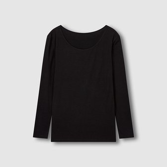 JAJU 여 발열온감 U넥 티셔츠 J425401007099