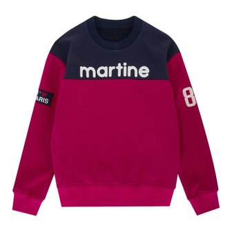 MARTINE GOLF [정상가 278000원]여성 면블럭 기모 맨투맨 핑크 (Q0C140573)