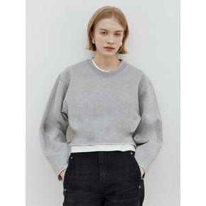 Cut off Crop sweatshirt_Grey