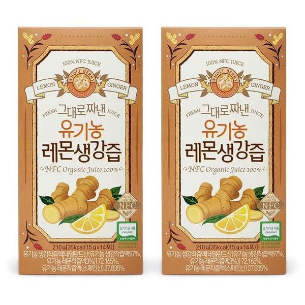 홀베리 그대로 짜낸 유기농 레몬생강즙 15g x 14포 2박스 Ss (S29950647)