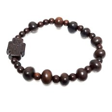  불정형 나무 묵주팔찌 여성용 천주교 성물 P0000GIA