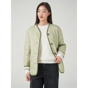[Green] 경량 나일론 퀼팅 카디건형 점퍼  라이트 그린(BF3838N01L)