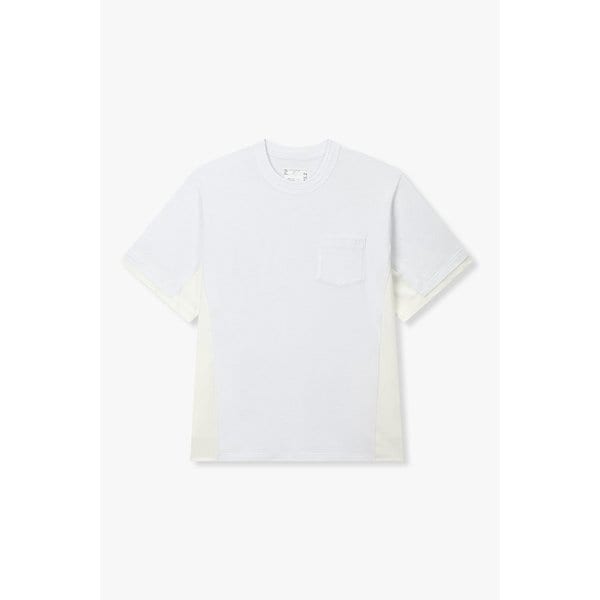 남성 라이트웨이트 데님 믹스 코튼 저지 티셔츠(화이트) 6426121109000