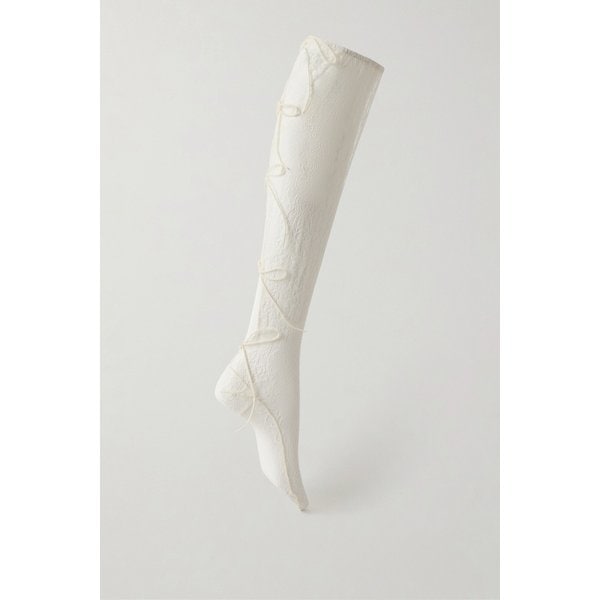 파울린 두얀코트 시걸 레이스 스테이업 스타킹 아이보리 46376663163042925