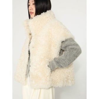 라코스모 TIGRADO REVERSIBLE HIGH-NECK VEST - IVORY