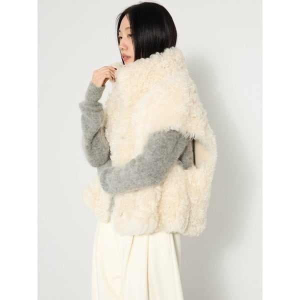 TIGRADO REVERSIBLE HIGH-NECK VEST - IVORY