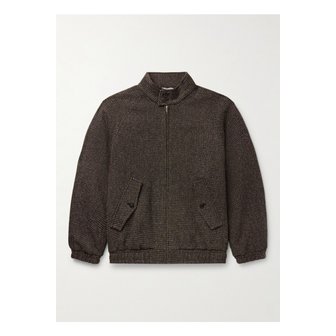 오라리 울 알파카 실크 혼방 트위드 보머 재킷 브라운 46376663162885171