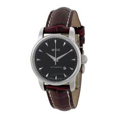 4203446 Mido Baroncelli Automatic Black Dial Brown Leather Ladies Watch