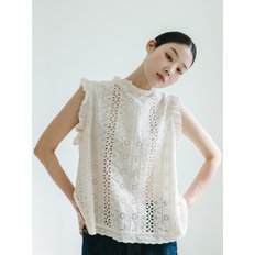 Eyelet Lace Cream Blouse