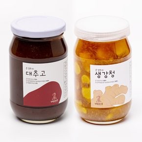 [선물세트]대추고  500g + 생강청500g )+선물박스 수제 과일청유기농원당