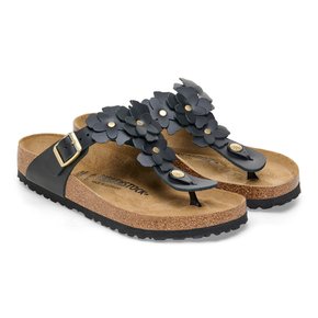 [Birkenstock Gizeh Flower] 버켄스탁 지제 플라워 꽃무늬 여성용 쪼리 샌들 슬리퍼 블랙