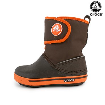 크록스 크록밴드 2.5 거스트 부츠 키즈 에스프레소/오렌지 (CROCS CROCBAND 2.5 GUST BOOT K)