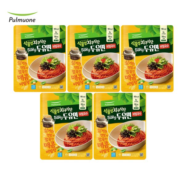 지구식단 Silky 두유면 비빔국수 (2인분) x 5봉