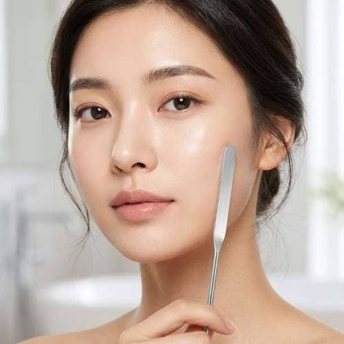 메이크업 스파츌라 균일 화장 파운데이션 미용사 국가고시 믹싱 팔레트 스틸