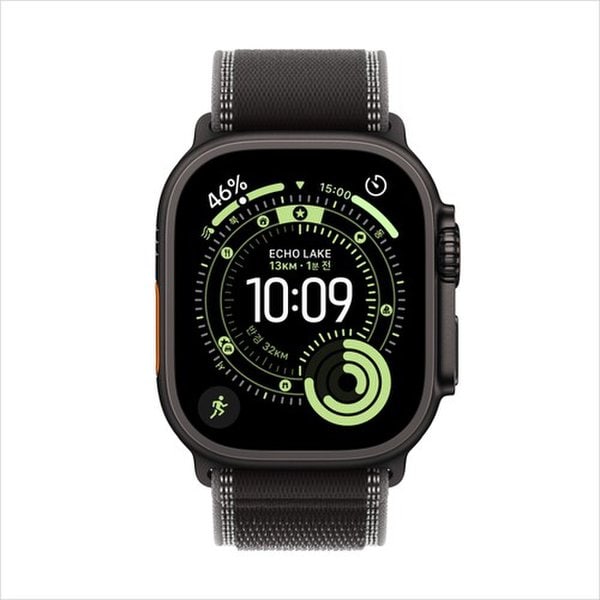 (2차) 애플워치 울트라 3 셀룰러 49mm 블랙 티타늄, 블랙차콜 트레일 루프 (ML) MF1H4KH/A