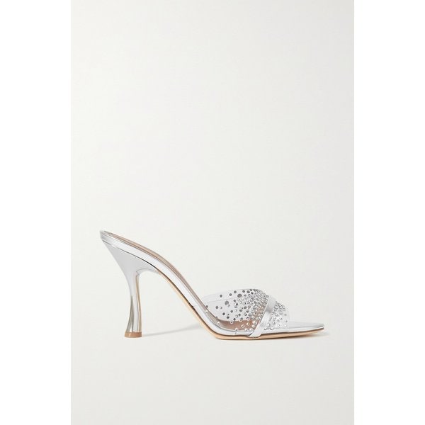 줄리아 90 장식 Pvc 메탈릭 가죽 뮬 투명 38063312418444817