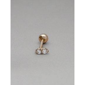 14k mini double cubic piercing