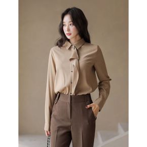 레이라 플로우 러플 라인 스트라이프 카라 블라우스_P437774426